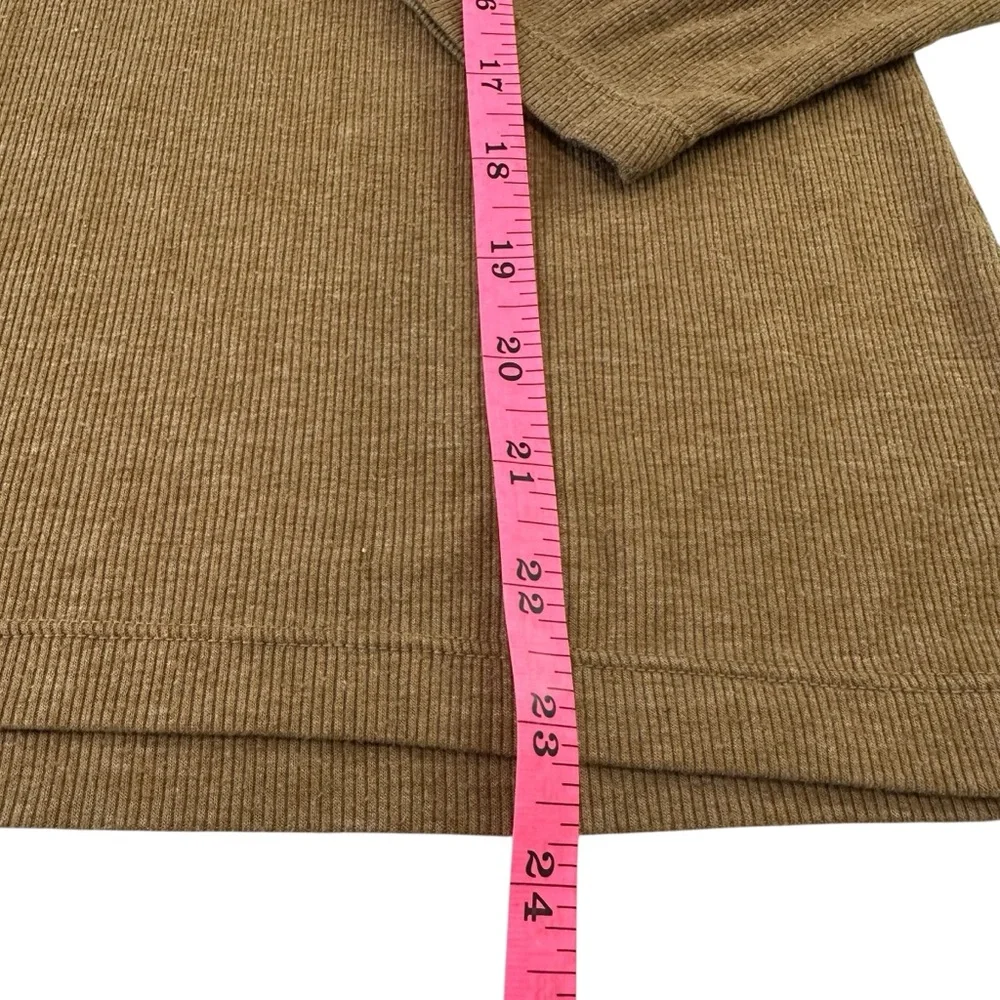 Vintage Old Navy Y2K Camel Ribbed Knit Stretch‎ Polo Top, Large